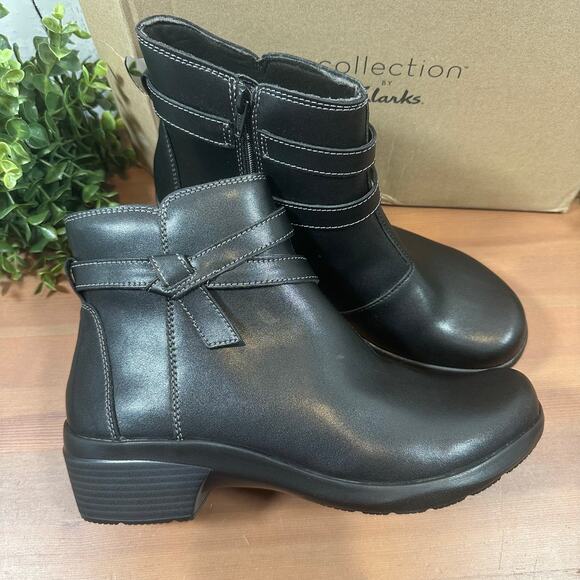 Clarks Women's Angie Spice Black Booties Size 11 - Picture 1 of 8
